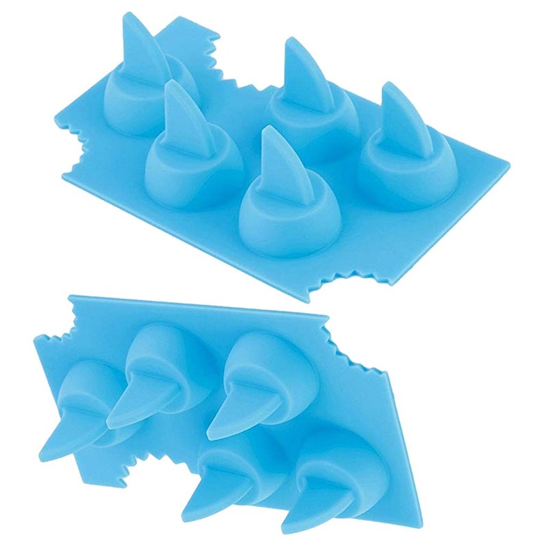 KASIMO Novelty Silicone Diy Mould Shark Fin Chocolate Jello Mould Mold Ice Cube Tray Tool freeze Maker 2 Pack From KASIMO Blue - Image 1
